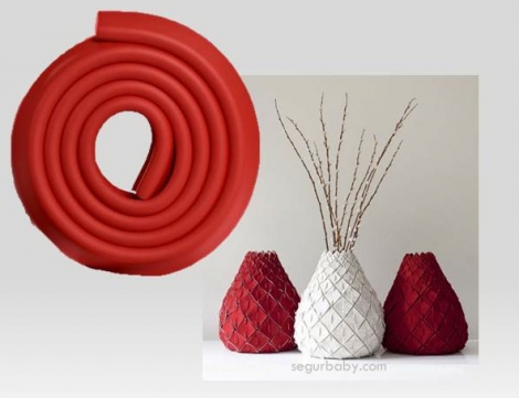 segurbaby.rollo de protección para mesas y esquinas color rojo, protector esquinas bebé, protector esquinas, protector muebles bebé, protector pared, rollo protector de esquinas, accesorios bebé, 