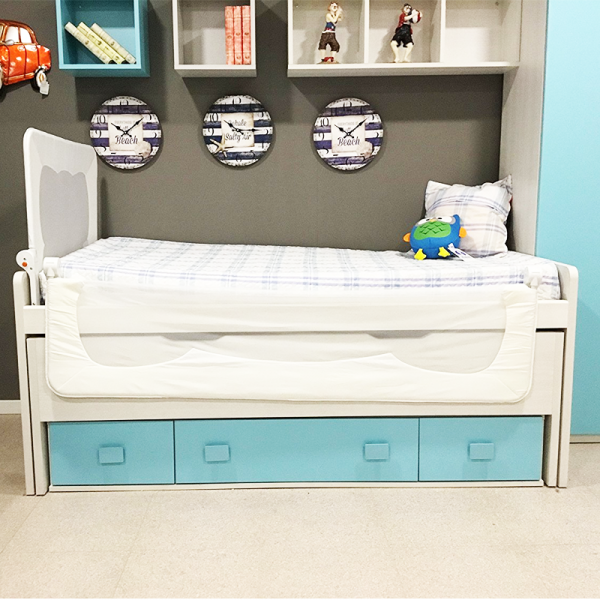 Barrera de seguridad para cama infantil, tela de 180x25 cm