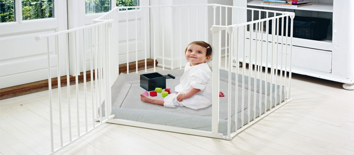 HOMCOM Parque Infantil Bebé Plegable con 8 Paneles Puerta para Niños de +6  Meses 156x156x63 cm