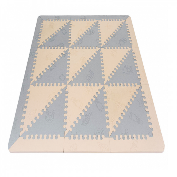 Alfombra Goma Eva Beige Gris Lübabymats, Segurbaby