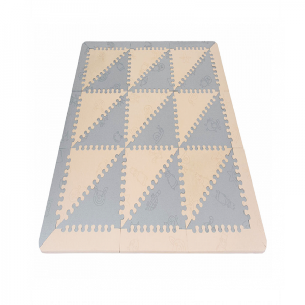 Alfombra Goma Eva Beige Gris Lübabymats, Segurbaby