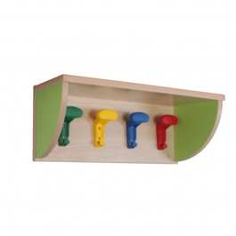 Perchero niÃ±os y balda 4 perchas colores Mobeduc