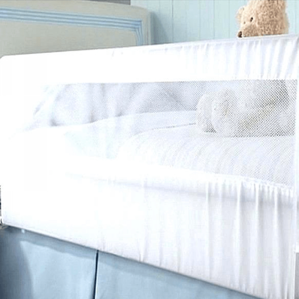 Barrera de cama abatible 90 cm Blanca
