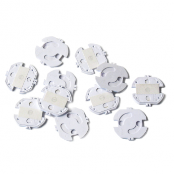 Pack protector enchufes adhesivo blanco (6 uds)