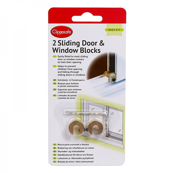 Clippasafe seguro para ventanas y puertas correderas (2 uds)